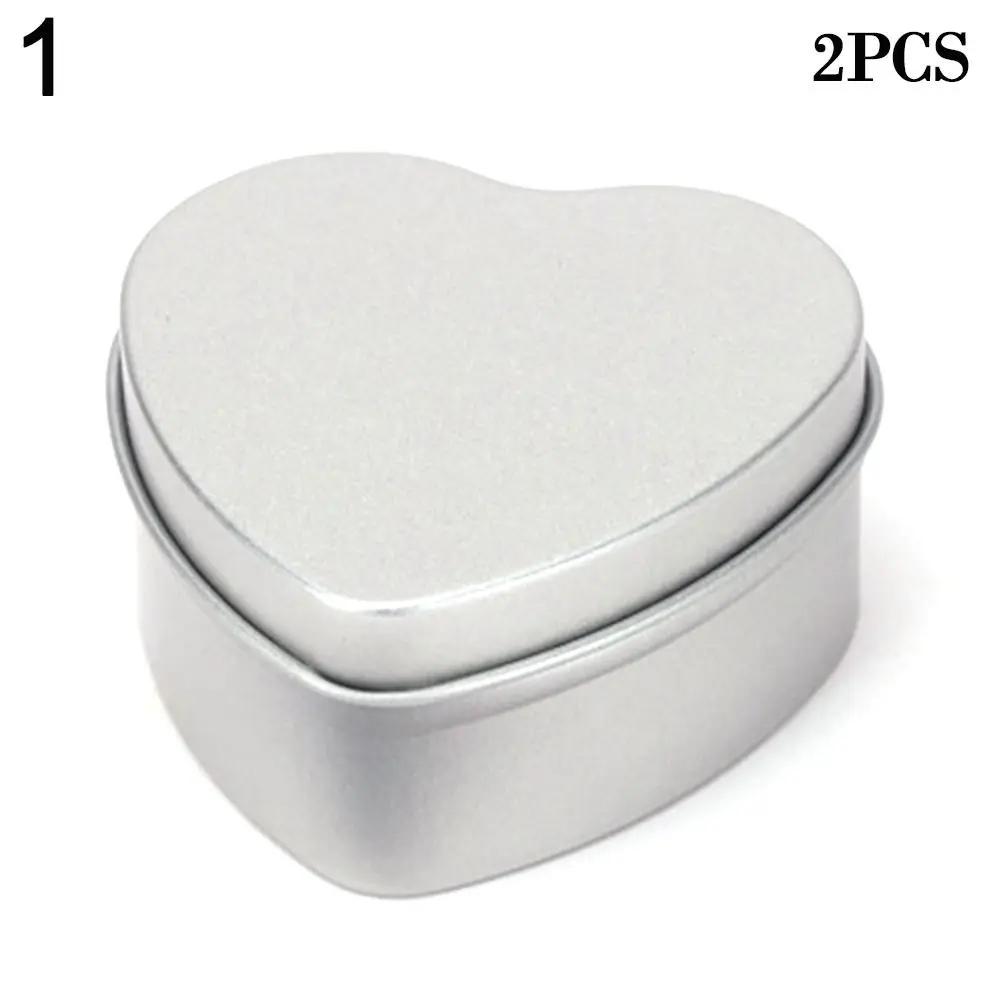Heart Shape Aluminum Tin Jar for Cream Balm Nail Candle Cosmetic Container Refillable Tea Cans Metal Box Candy Packaging Box