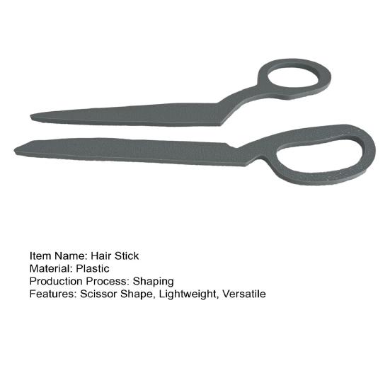 2Pcs 3D Scissor Hair Clips, Mini Scissor Hair Sticks for Medium Thick Hair Lazy Bun Half-Tied Style, Plastic Hair Accessories for Girls Women