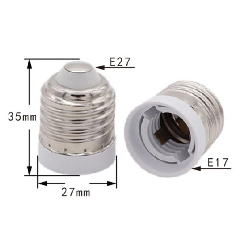 1/2/5 stk E27 til E17 til E27 LED-pære Strømsokkel Lyslampe Baseholder Halogen CFL Lyspære Adapter Konverter