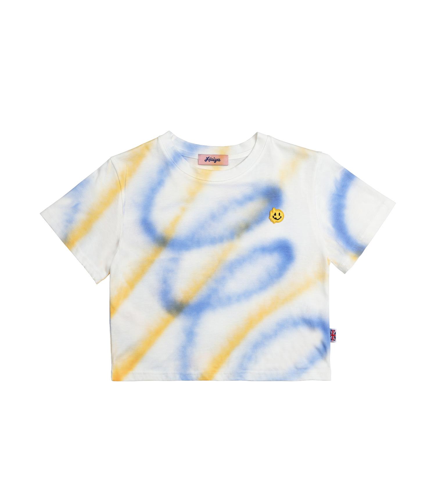 Hiya Smile Patch Spray Crop Top, Yellow