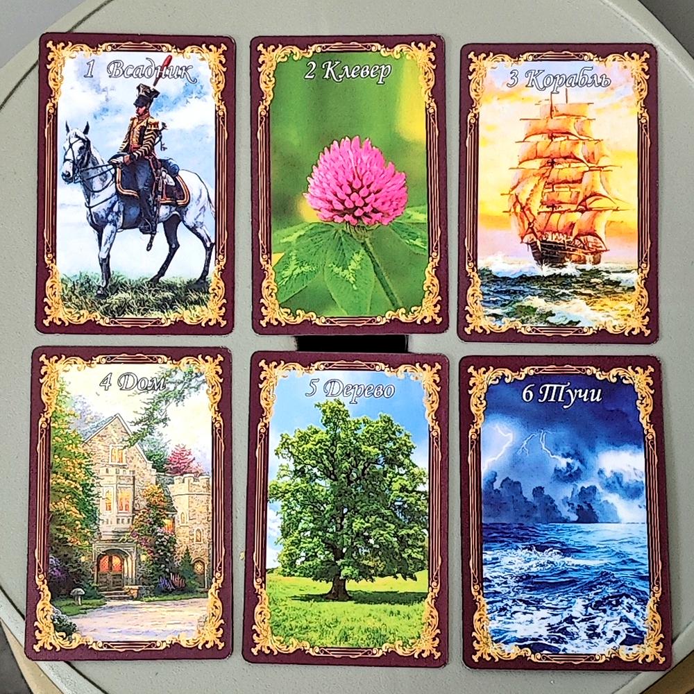 Classical Realistic Lenormand Deck, 40 Pcs Medieval Classics Lenormand Cards 9*6cm In Russian Language