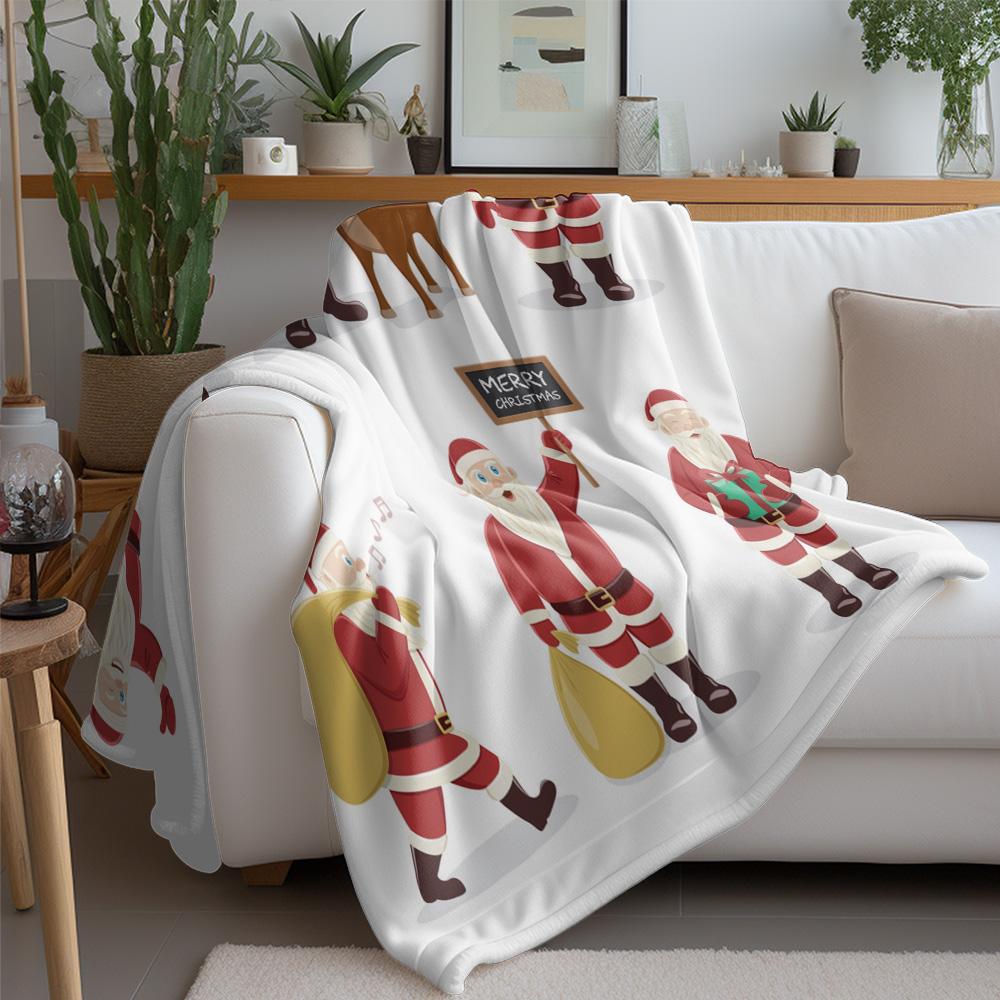 TU Christmas Blanket Flannel Throw Soft Cozy Warm Holiday Decor Festive Gift Home Decor Winter Bedspread Gift Idea