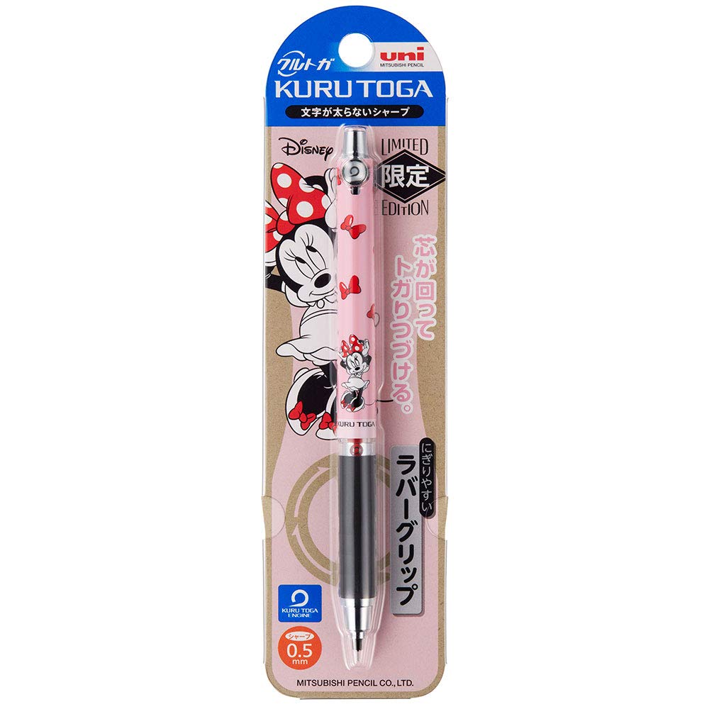 Mitsubishi Pencil Kurutoga with Rubber Grip Model Disney Minnie Mouse