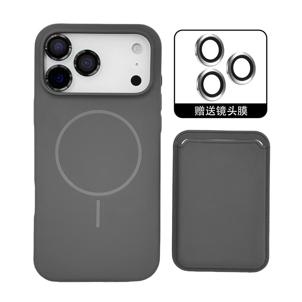 Magnetic Liquid Silicone Case for IPhone 17 Pro Max Air 16 15 14 13 12 with For Magsafe Card Bag Wallet Camera Lens Film Cover