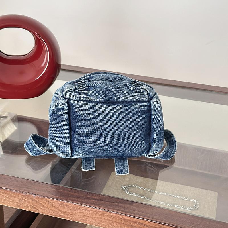 Denim Backpack Student Schoolbag Women Small Backpack