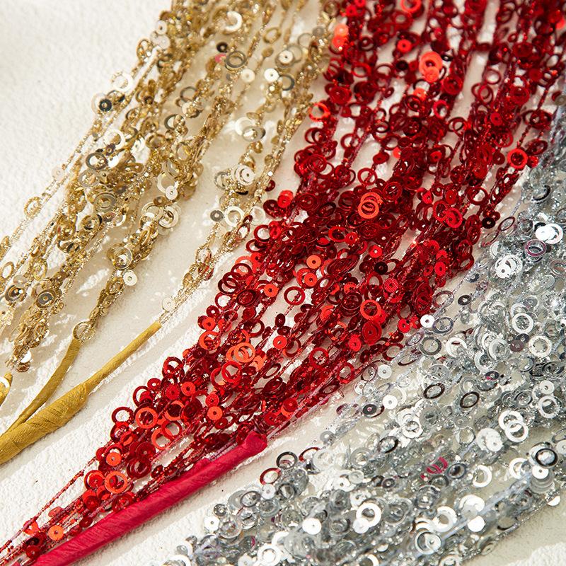 Golden Christmas Decorations Desktop Ornaments Red Christmas Tree Decorations Handmade Accessories Sparkling Pink Cuttings