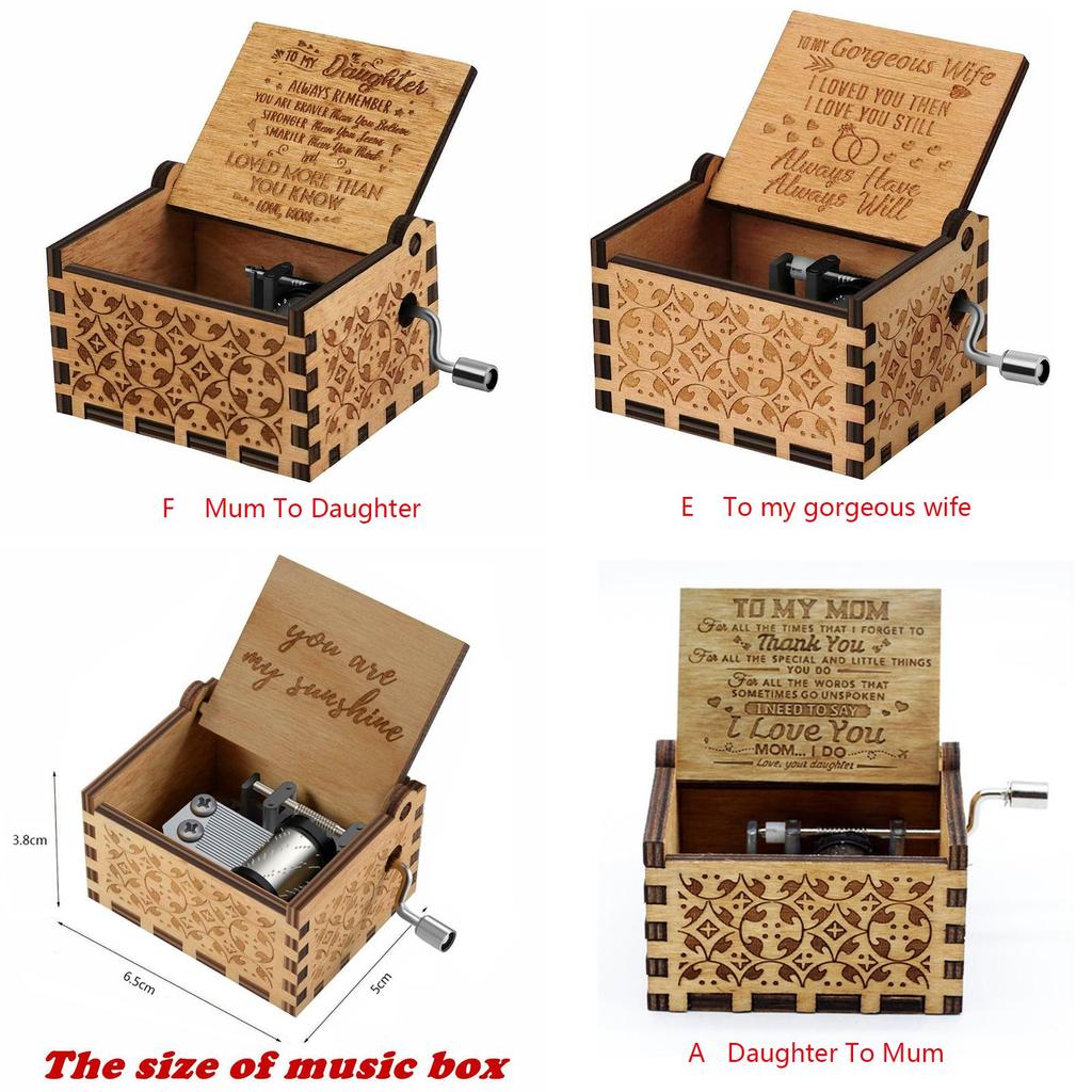 Lovely Wooden Music Box For Daughter Nostalgic You Are My Sunshine Gift For Parents