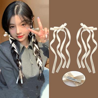 Neue Band Lange Schleife Haar Klaue Seite Clips für Frauen Mädchen Kinder Kind Haarnadel Geschenk Party Haar Zubehör Kopfbedeckung ornament