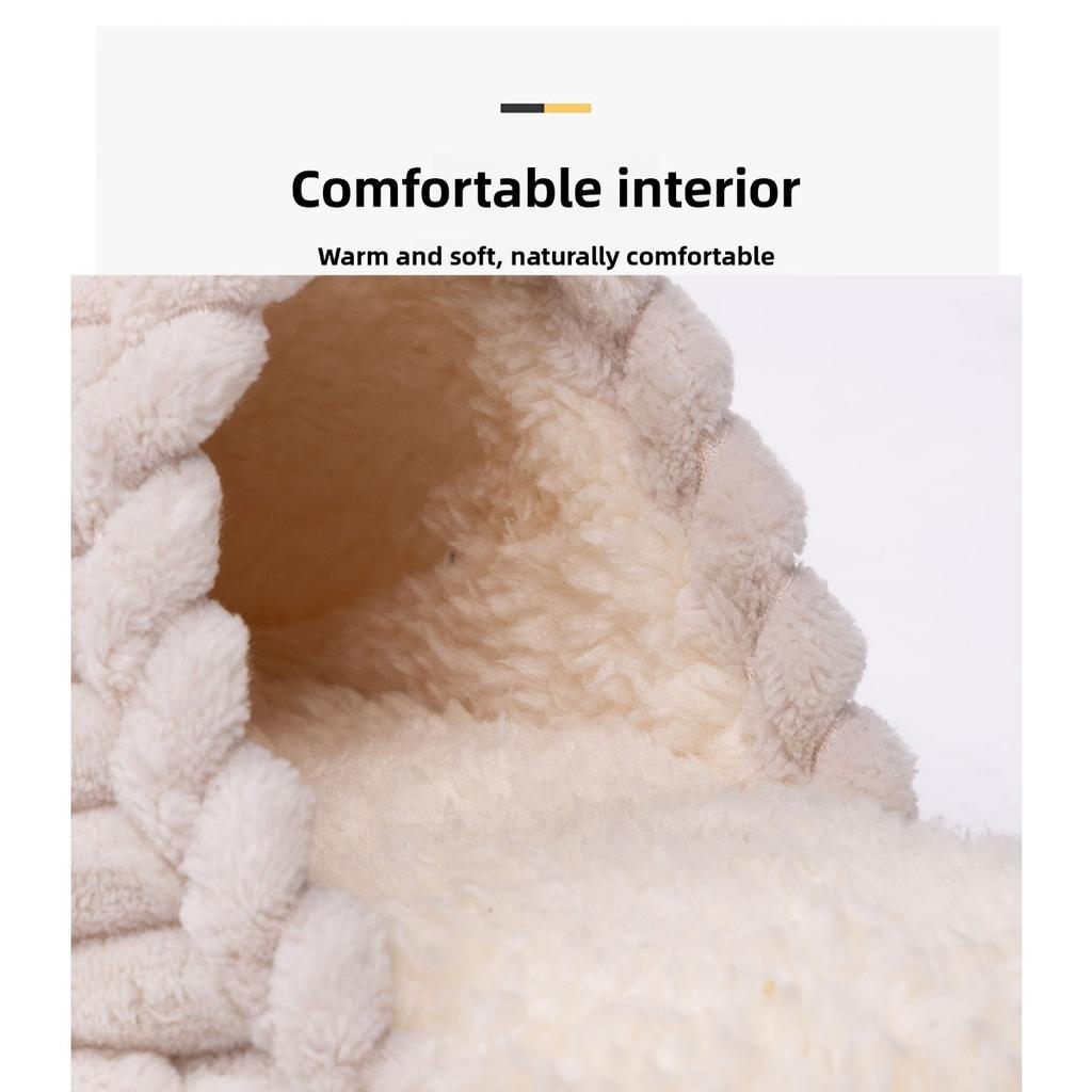 Winter Home New Cotton Slippers, Cross-border Leisure and Comfortable Furniture, Cotton Shoes with Added Velvet On One Foot, Cotton Slippers