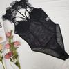 2024 European & American Spring/Summer Sexy Wild Round Neck Eyelash Lace Bodysuit