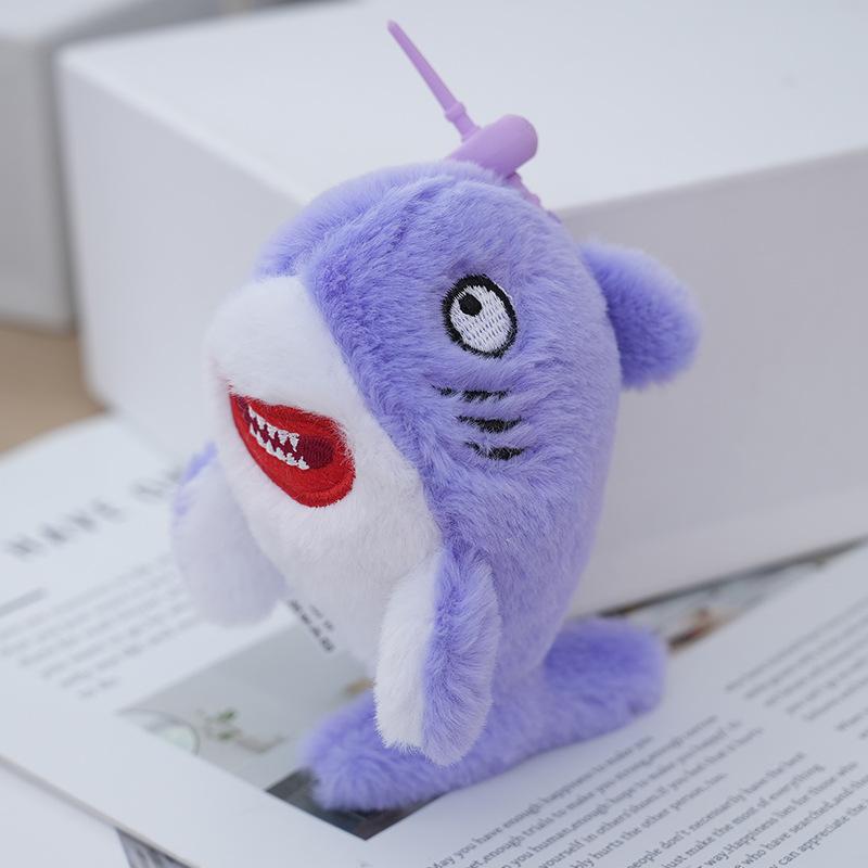 Plush Shark Charming Keychain Ocean Animal Soft Toy Adorable Charm Backpack