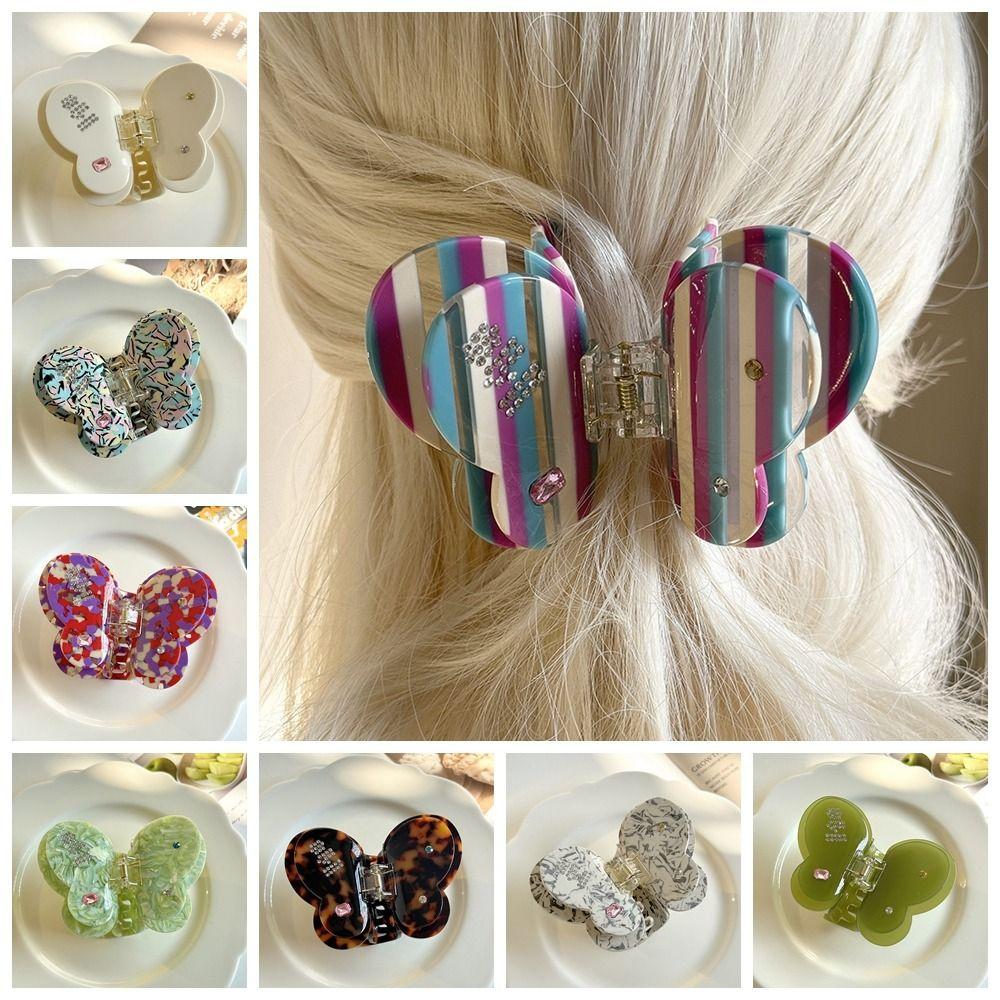 Acetic Acid Acetate Butterfly Hair Claw  Bow Hair Clip Fashion   Female