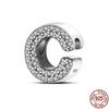 100% Real 925 Sterling Silver Letter Alphabet A-Z Charm Name Bead Fit  Bracelet Pendant Jewelry