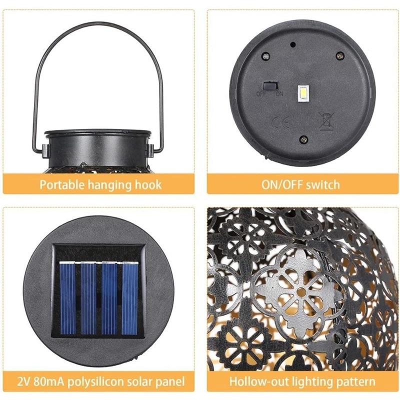 Lantern Light Waterproof Solar Lamp -LED Solar Powered Lantern Garden Light Dancing Flicker Flame Light Landscape Yard