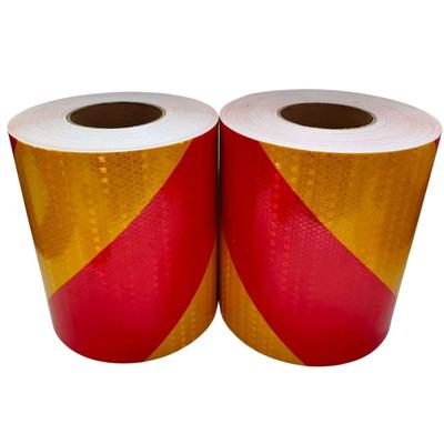Bande Réflective Imperméable Sergé 5cm/10cm/15cm/20cm*5m Jaune-Rouge Gauche Ou Droite Réflecteurs Auto-adhésifs Visibilité Autocollant Voiture