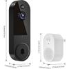 1080P Wireless Video Doorbell Camera, Night Vision, Intelligent AI Detection, Two-Way Audio, 2.4GHz Wi-Fi Support, Chime Included, Battery Powered,