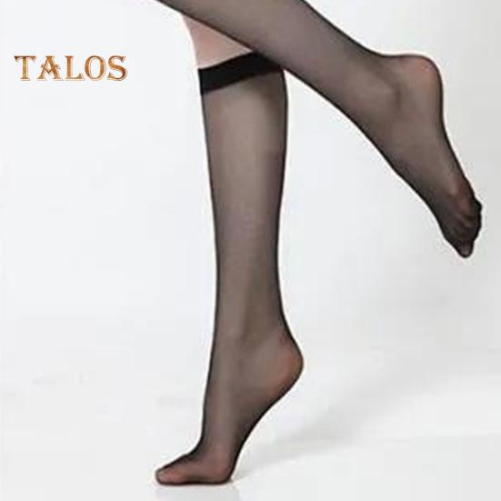 5 Pairs Women Stockings Ultra-thin See-through High Elasticity Anti-slip Solid Color Soft Breathable Quick Dry Lady Calf Length Long Socks