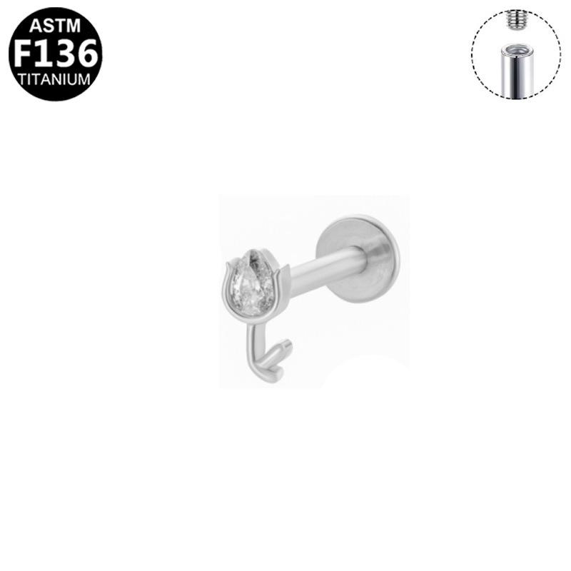 Elegant F136 Titanium Alloy Lip Stud Earring - Simple, Exquisite European & American Design
