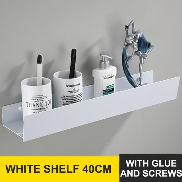 Bathroom Shelf Organizer Wall Mount Shower Shampoo Soap Cosmetic Shelves Kitchen Storage Rack Holder Bathroom Accessories