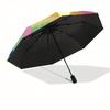 Stitch,Rainbow,Cute Fashion Umbrella, Automatic Opening and Closing Cartoon Design, Iron Ribs and Handle, 8 Ribs, Suitable for All Occasions