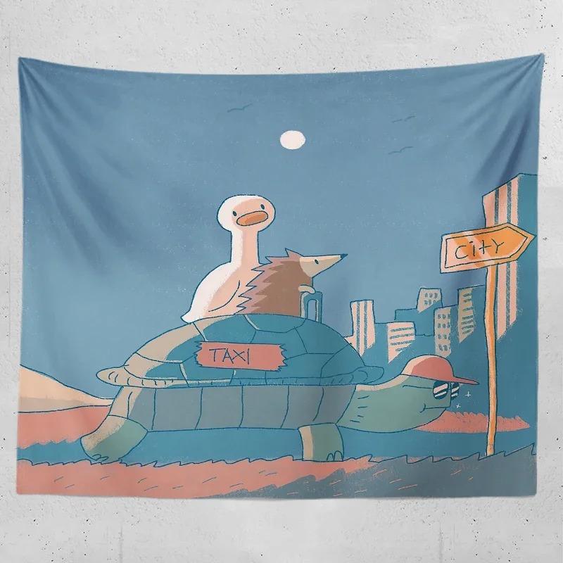 Cartoon Duck Decorative Tapestry Home Wall Living Room Office Decorative Tapestry