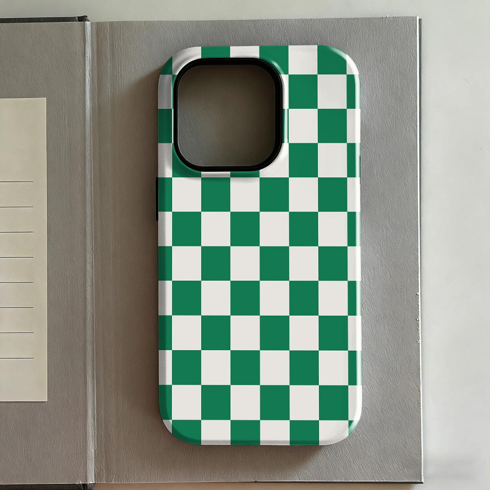 Art Checkerboard Phone Case for Samsung Galaxy A56 A36 A26 S26 S25 S24 S23 S20FE Ultra Plus 4G 5G Luxury Double-layer Back Cover