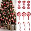 6pcs Christmas Lollipop Candy Cane Pendant Xmas Tree Hanging Ball Ornaments Christmas Decorations for Home 2025 New Year Gift