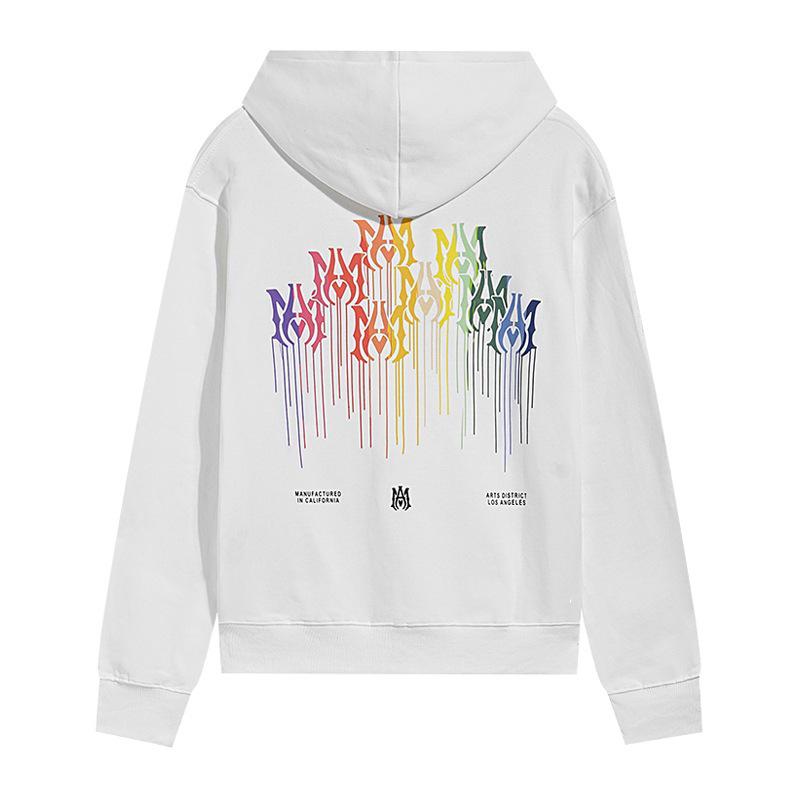 Amri Design Unisex Hooded Sweatshirt with Letter Print - Trendy European & American High Street Style