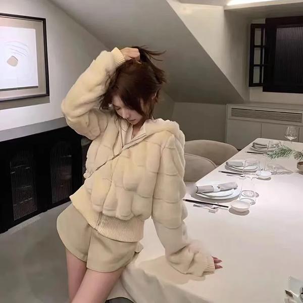 

WTEMPO шорты с капюшоном утолщенные теплые осенне-зимние плюшевые пальто женские большие размеры ветрозащитные утепленные куртки из искусственного меха S абрикосовый