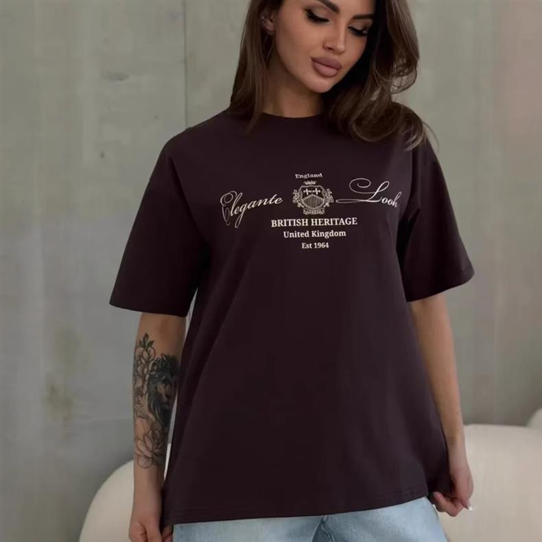 Versatile Casual Summer T-Shirt: 100% Fashionable American Loose Fit Women's Streetwear Short Sleeve