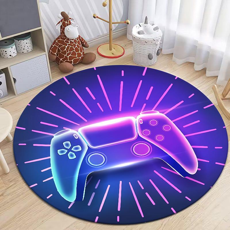 

Alfombra redonda impresa en HD para Gamepad. Suave y cómoda, exquisita, sala de estar, dormitorio, sofá, alfombrilla para puerta 60cm