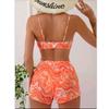 European and American new sexy bikini tether high waist boxers beach hot spring vacation three-piece swimsuit women