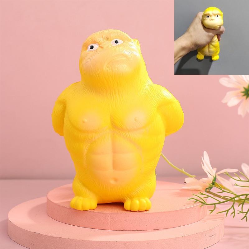 Stress Yellow Gorilla Relief Toy Rebound Toy Home Desktop Decoration Gift Kids
