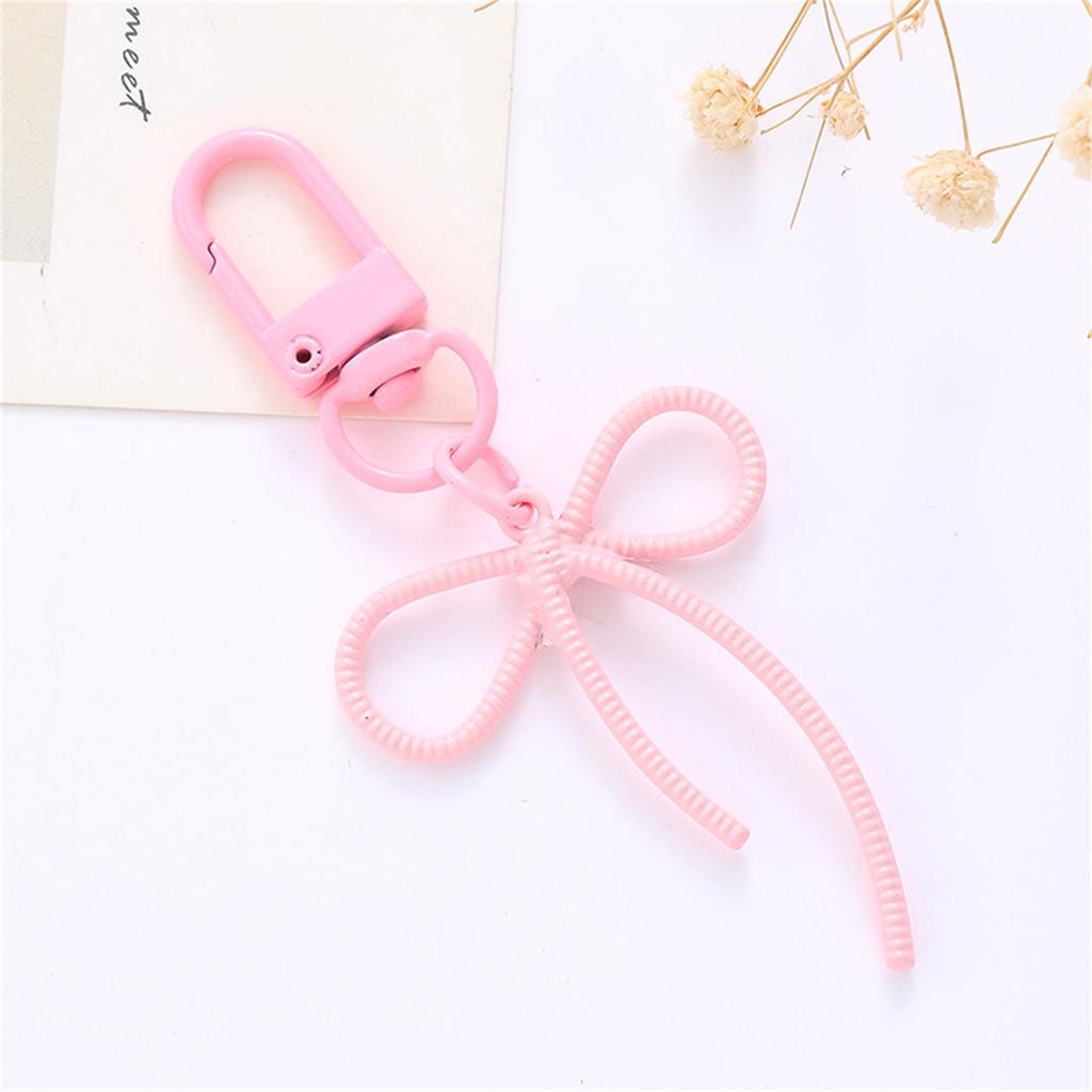 Metal Keyring Bowknot Keychain Pendant Car Key Chain Lovely Bows Keyrings Hanging Ornaments Bag Charm for Woman