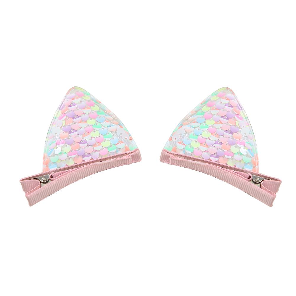 Cat Ear Side Princess Hair Clip Sweet Girl Cute Super Shiny Hair Clip Powder Sparkly Side Clip Hair Party Decoration