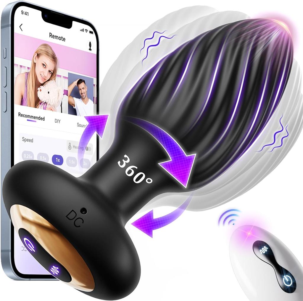 Adult Sex Toys for Men Prostate Massager - Games Vibrators Remote Control, Adult Toys Anal Plug Vibrating Butt Plug with 9 Vibrating Rotation Mode