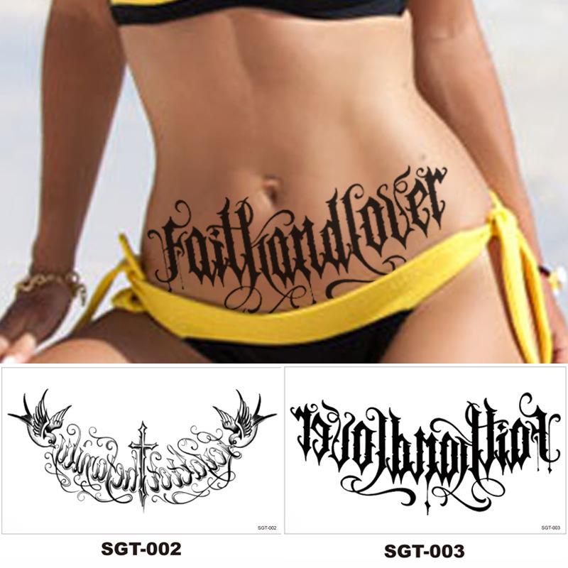 Über die Schulter Drache dreiseitiger Buddha Blume Brust Tattoo Aufkleber, neuer Halbarm-Buchstaben Anti-Schweiß Tattoo Aufkleber