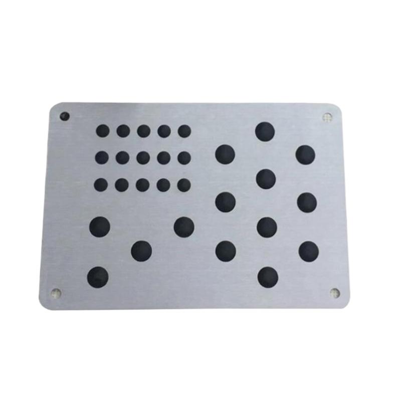 Car Floor Mat Universal Auto Alloy Plate Silver Non-Slip Carpet Patch Foot Heel Scuff Plate Anti-Skid Pad