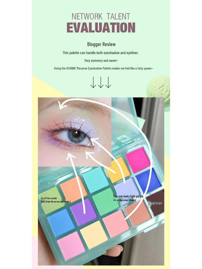 UCANBE 15-Color Macaron Matte Eyeshadow Palette for Beginners