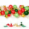 50pcs 12 inch red, green, white, metal, gold, confetti latex balloon kit for Christmas and birthday party decoration