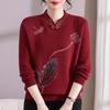 Women's New Chinese Style Velvet-Lined Winter Sweater