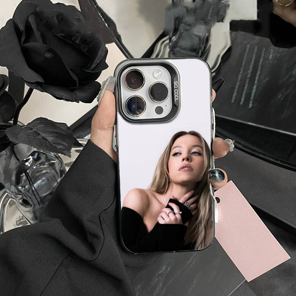 Sydney Sweeney Phone Case For iPhone 16,15,14,13,12,17,Pro,MAX White Matte Shockproof Cover