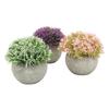 3pcs Mini Potted Artificial Plants Plastic Fake Green Plant Aesthetic Faux Plants Indoor Round