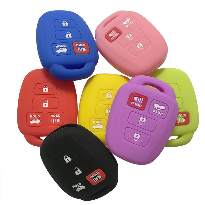 Silica Gel Car Key Cover Case For Toyota Camry Rav4 Corolla Tacoma Vios Prius C Highlander Accessories Key Cover