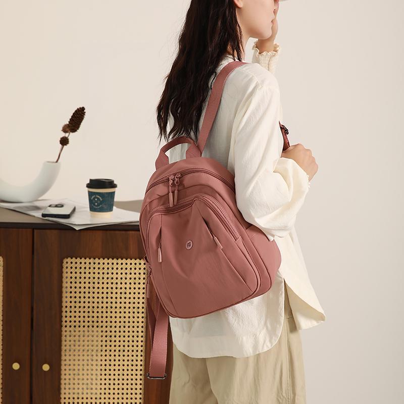 Solid Color Women's Backpack Student Schoolbag