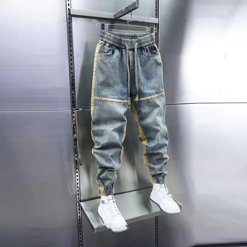 Patchworkový design Módní Streetwear Džíny se širokými nohavicemi Módní harémové kalhoty Luxusní značka Pánské oblečení