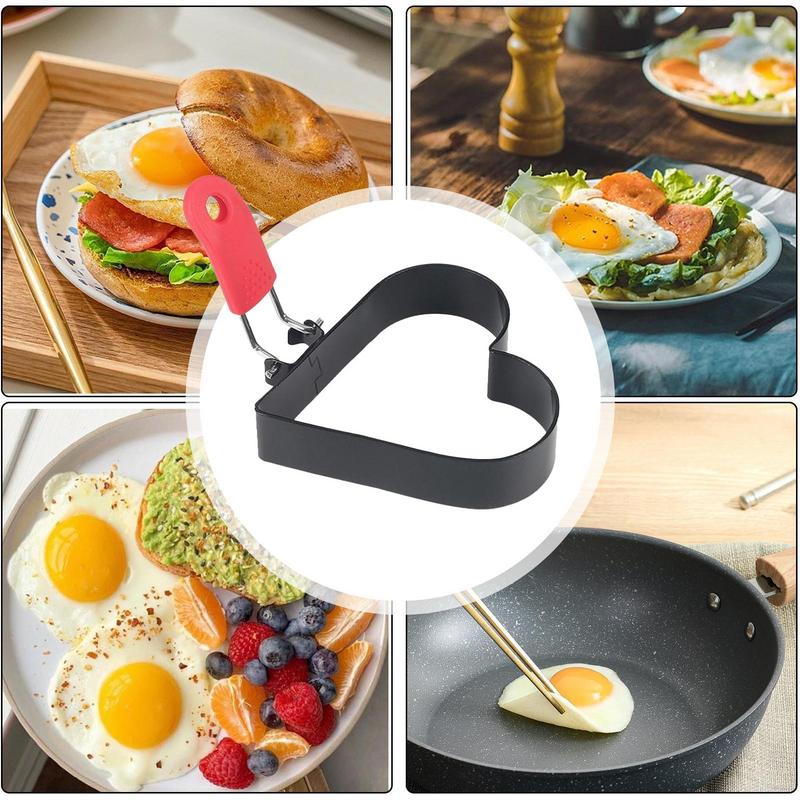 Egg Rings Non-stick Heart Egg Patty Maker Mold For Breakfast Professional Kitchen Muffins Cooking Mold For Hotel Cafe Restaurant