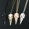 2Pcs Crow Head Necklace Chains Stereo Halloween Decoration Fashion Skull Pendant  Women Men