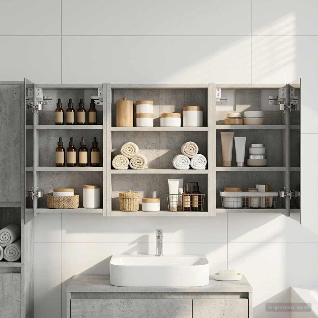 Bathroom Cabinet Set 3 Pcs 100 X 10.5 X 50 Cm Engineered Wood
