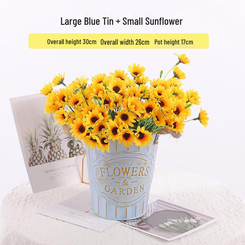 Mini Sunflower Artificial Flower Ornament for Living Room or Dining Table Decoration